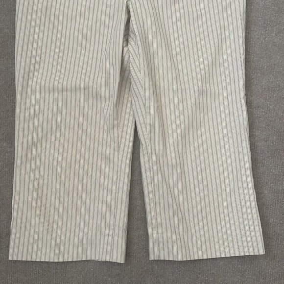 Loft Pants Womens 4 Ann Crop Striped Beige Black White Straight Leg Summer Capri - Picture 4 of 11